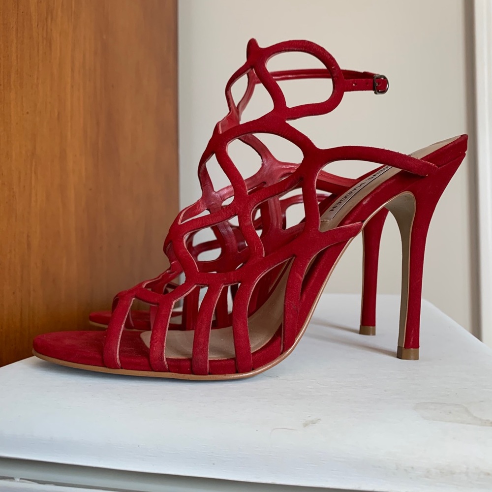 Red Steve Madden “Teagen” Cage Heel S8